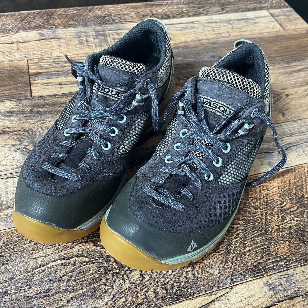 Vasque Grand Traverse Hiking Shoes Womens 10M Green Grey‎ Vibram Sole